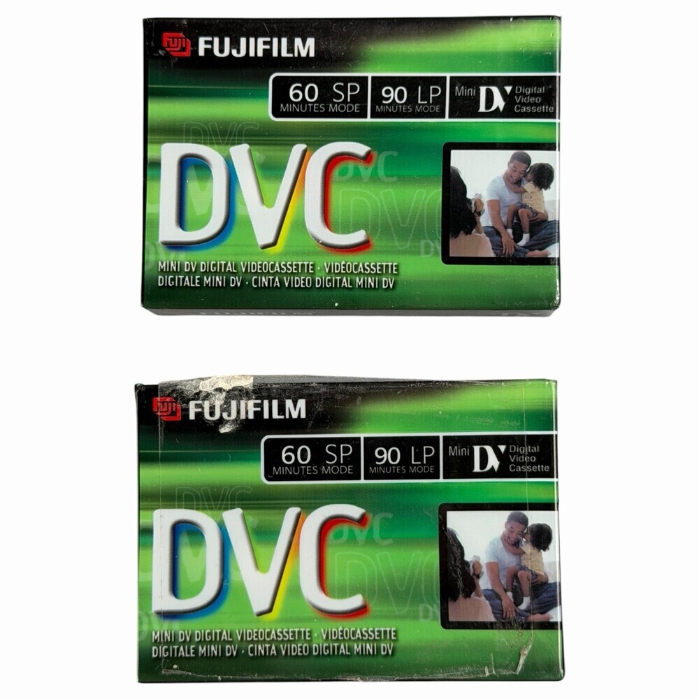 Fujifilm Mini DV DVC 60 Digital Video Cassette Tape DVM60 ME 2 Pack Sealed New